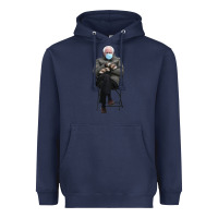 Navy bernie sitting in the cold with mittens meme Heavyweight Hoodie - artisFamous