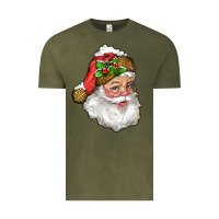 Vintage Olive santa with snow Vintage Tee - RanaPortraitStore