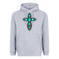 Heather Grey gemstone leopard cross Heavyweight Hoodie - JahusDesignShop