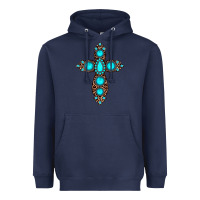 Navy gemstone leopard cross Heavyweight Hoodie - JahusDesignShop