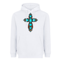 White gemstone leopard cross Heavyweight Hoodie - JahusDesignShop