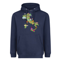 Navy Italy map Heavyweight Hoodie - artisFamous