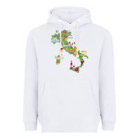 White Italy map Heavyweight Hoodie - artisFamous