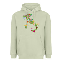 Matcha Italy map Heavyweight Hoodie - artisFamous