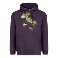 Plum Italy map Heavyweight Hoodie - artisFamous