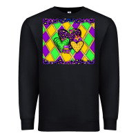 Black mardi gras hearts Premium Sweatshirt - JahusDesignShop