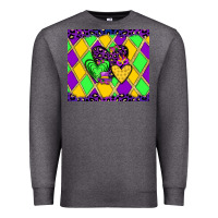 Charcoal Heather mardi gras hearts Premium Sweatshirt - JahusDesignShop