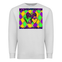 Dove Grey mardi gras hearts Premium Sweatshirt - JahusDesignShop