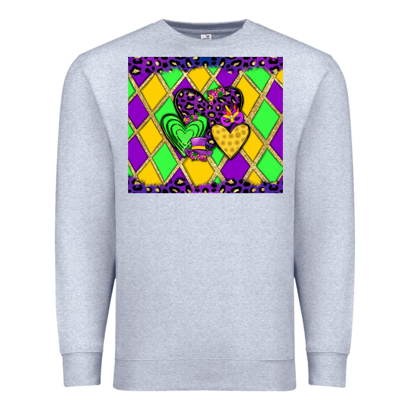 Mardi Gras Hearts Premium Sweatshirt by JahusDesignShop | Teevron