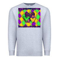 Heather Grey mardi gras hearts Premium Sweatshirt - JahusDesignShop