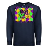 Navy mardi gras hearts Premium Sweatshirt - JahusDesignShop