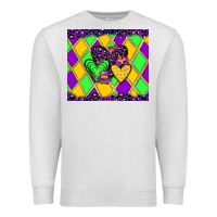 Oatmeal Heather mardi gras hearts Premium Sweatshirt - JahusDesignShop