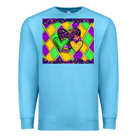Ocean Blue mardi gras hearts Premium Sweatshirt - JahusDesignShop