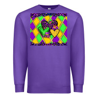 Purple mardi gras hearts Premium Sweatshirt - JahusDesignShop