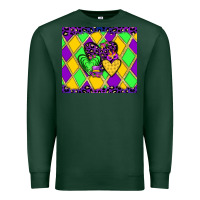 Sports Green mardi gras hearts Premium Sweatshirt - JahusDesignShop