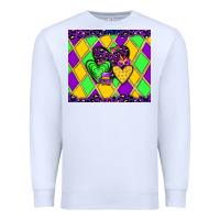 White mardi gras hearts Premium Sweatshirt - JahusDesignShop