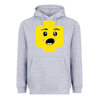 Heather Grey surprised expression lego head Heavyweight Hoodie - artisFamous