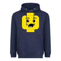 Navy surprised expression lego head Heavyweight Hoodie - artisFamous