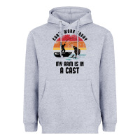 Heather Grey dad fishing Heavyweight Hoodie - artisFamous