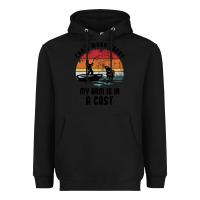 Black dad fishing Heavyweight Hoodie - artisFamous