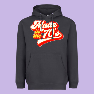 Made In The 70s Retro Heavyweight Hoodie Designed By Artisfamous