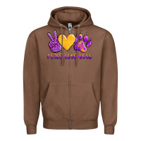 Chestnut peace love dogs Zipper Hoodie - AdoDesignShop
