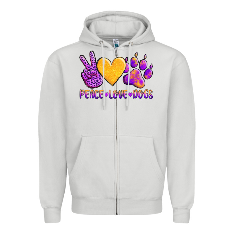 Peace Love Dogs Zipper Hoodie by AdoDesignShop | Teevron
