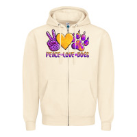 Sandshell peace love dogs Zipper Hoodie - AdoDesignShop