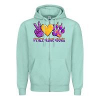 Seafoam peace love dogs Zipper Hoodie - AdoDesignShop