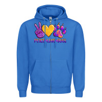 True Royal peace love dogs Zipper Hoodie - AdoDesignShop