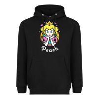 Black peach graphic Heavyweight Hoodie - artisFamous