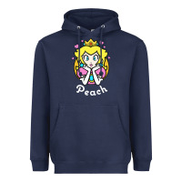 Navy peach graphic Heavyweight Hoodie - artisFamous