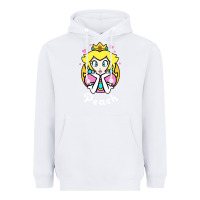 White peach graphic Heavyweight Hoodie - artisFamous