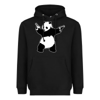 Black banksy panda Heavyweight Hoodie - artisFamous
