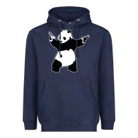 Navy banksy panda Heavyweight Hoodie - artisFamous