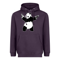 Plum banksy panda Heavyweight Hoodie - artisFamous