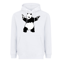 White banksy panda Heavyweight Hoodie - artisFamous