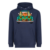 Navy i love fall truck Heavyweight Hoodie - artisFamous