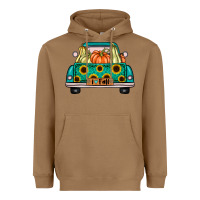Toasted Coconut i love fall truck Heavyweight Hoodie - artisFamous