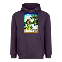 Plum hawaii hula girl Heavyweight Hoodie - artisFamous
