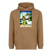 Toasted Coconut hawaii hula girl Heavyweight Hoodie - artisFamous