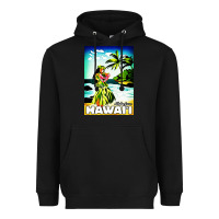 Black hawaii hula girl Heavyweight Hoodie - artisFamous