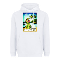 White hawaii hula girl Heavyweight Hoodie - artisFamous