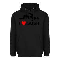 Black i love sushi funny Heavyweight Hoodie - artisFamous