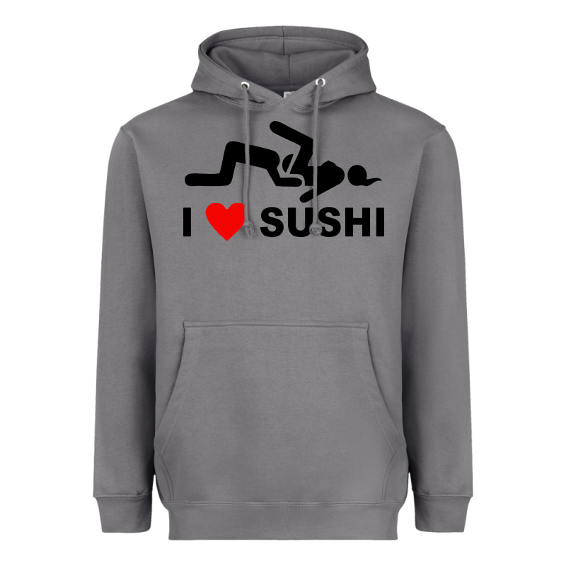 I Love Sushi Funny Heavyweight Hoodie by artisFamous | Teevron