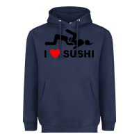 Navy i love sushi funny Heavyweight Hoodie - artisFamous