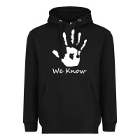 Black skyrim dark brotherhood we know hand novelty kids mens womens t shirt Heavyweight Hoodie - artisFamous