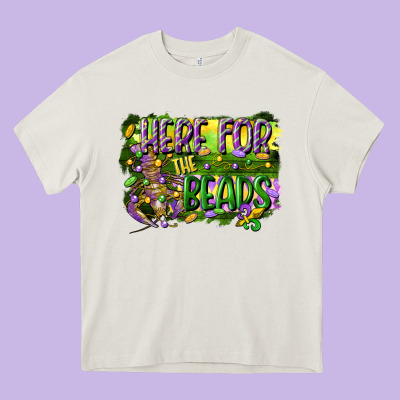 Here For The Beads Heavy Core Tee Designed By Cowgirlartshop