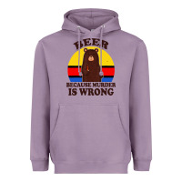 Lavender funny beer because murder is wrong for drinking men lover Heavyweight Hoodie - artisFamous
