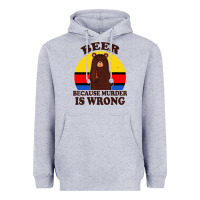 Heather Grey funny beer because murder is wrong for drinking men lover Heavyweight Hoodie - artisFamous